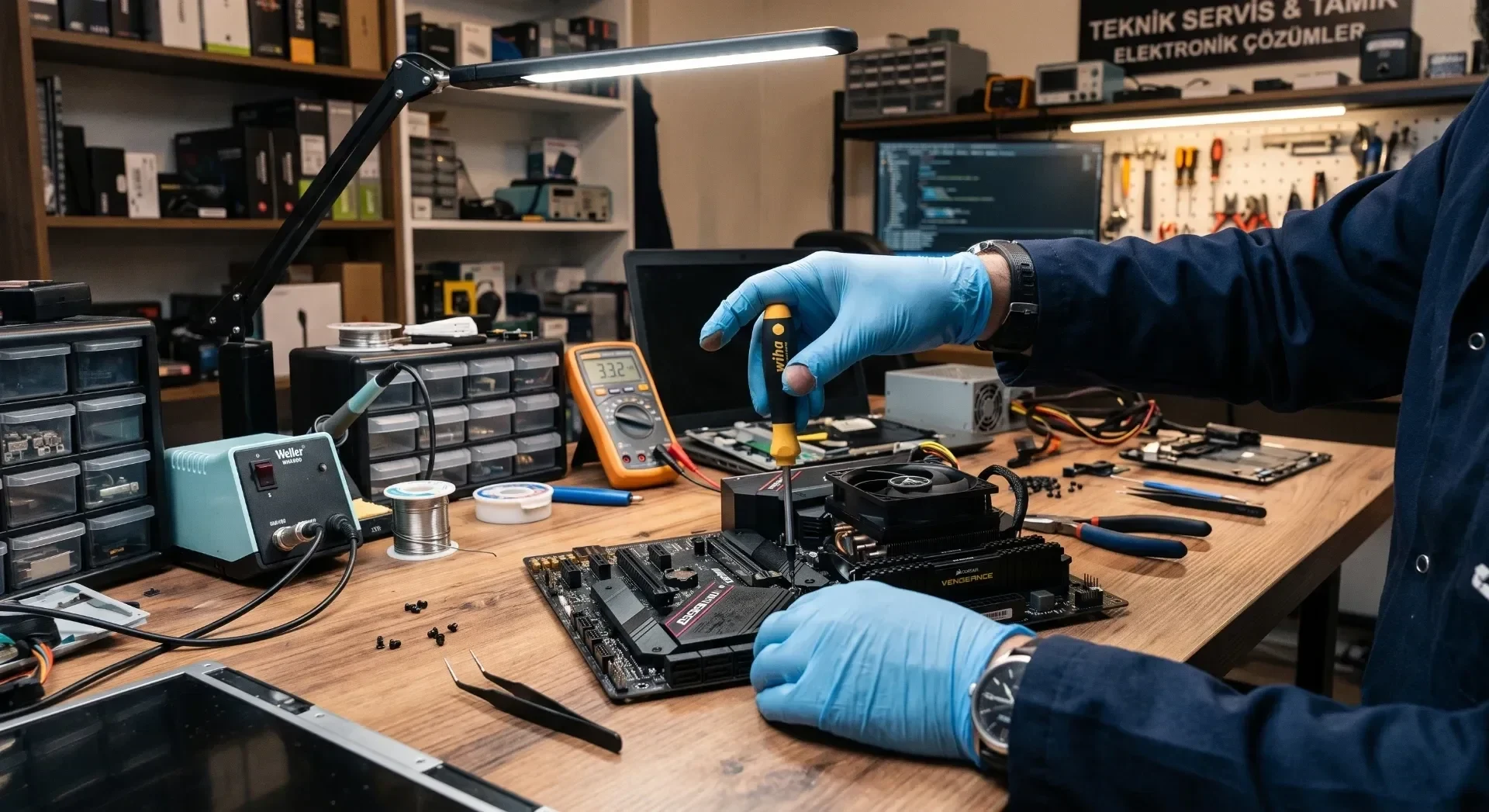 Anakart arızasını çözen elektrikçi